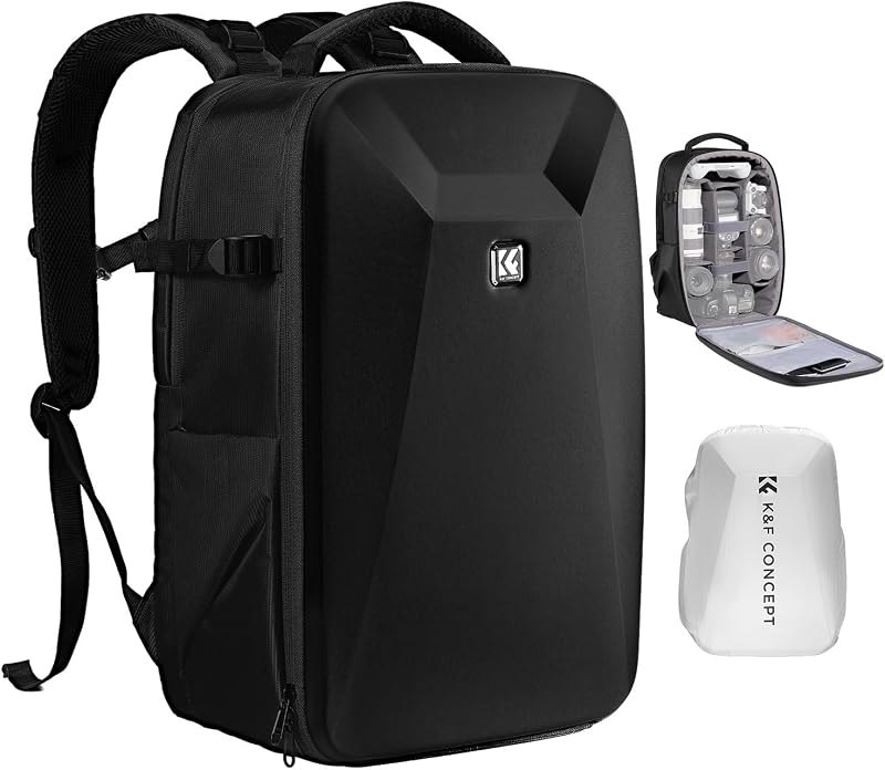 K&F CONCEPT Camera Backpack,Hardshell Photography DSLR Camera Bag — bag for best beginner mirrorless camera under 40