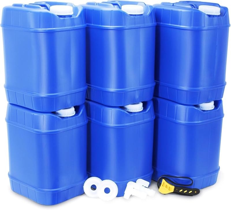 5-Gallon Stackable Water Storage Containers, 6-Pack — water storage container 5 gallon ama for water storage container