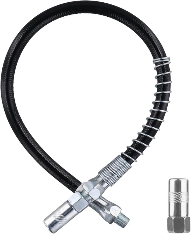 NQEUEPN Grease Gun Accessory Kit, 18 Inch Spring Flex Hose with Grease Gun — grease-gun-replacement for grease gun