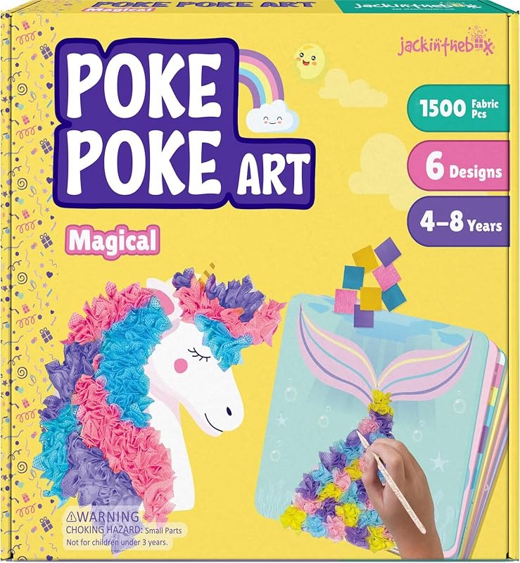 jackinthebox Poke Art Magical Flower Pressing Craft Kit for Girls, Ages 4-8