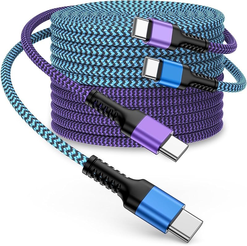 Apple iPhone 16 17 Charging Cord USB C, 6ft USB C to C Cable Fast Charging | 2Pcs Nylon Braided Type C Charger Cord for Apple iPhone 17 P...