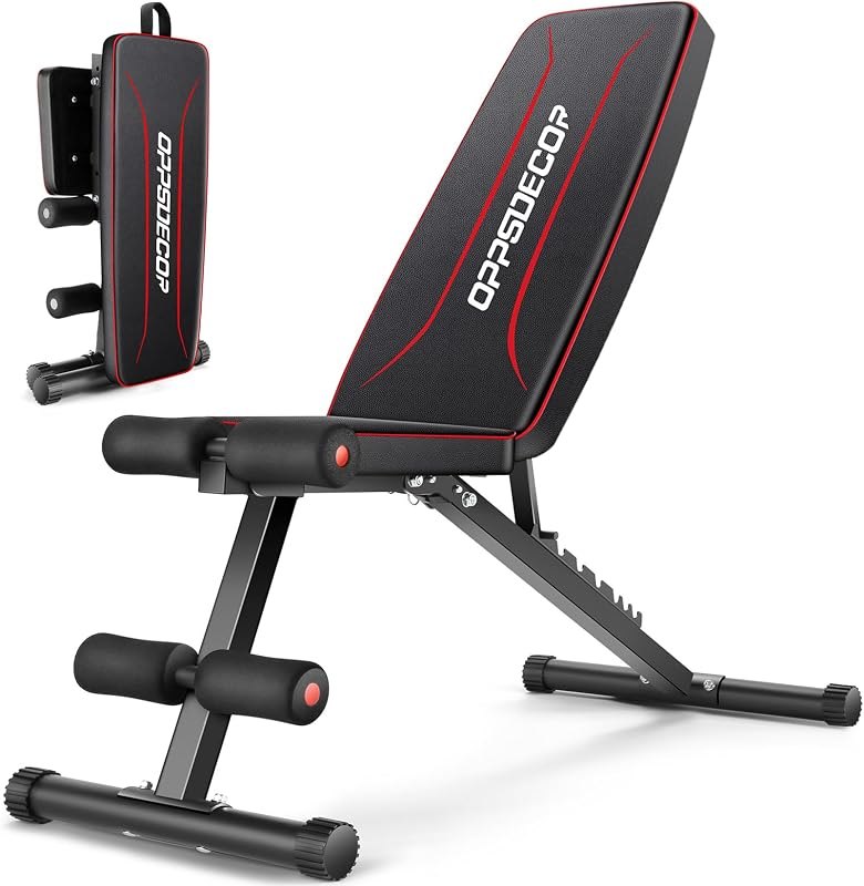 OPPSDECOR Weight Bench for Home Gym, ASTM-Certified 660LBS Fast Foldable Workout Bench for Home Gym, 8 Adjustable and
