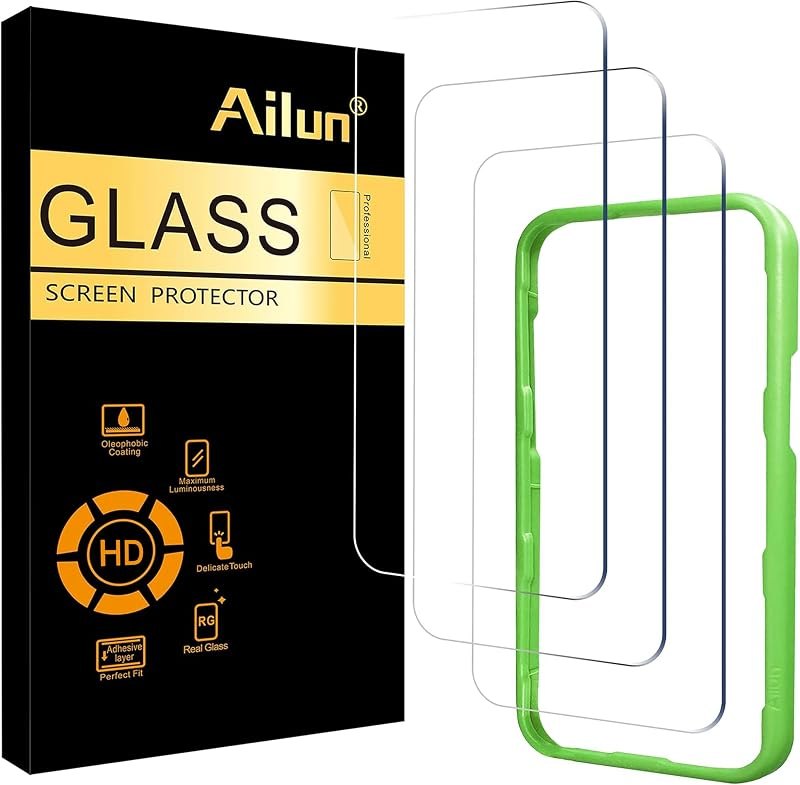 Ailun 3 Pack Screen Protector for iPhone 17 / iPhone 16 Pro, Tempered Glass — screen protector for best iPhone 17