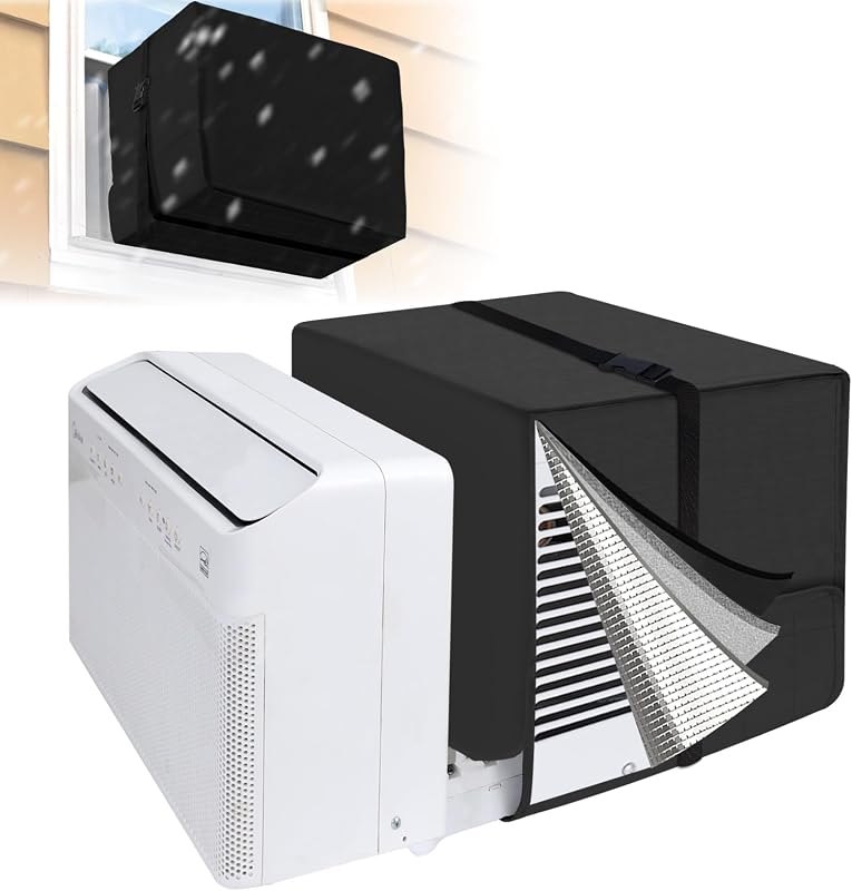 Air Conditioner Covers for Outside fit for Midea U Shaped Unit, Black — window air conditioner cover no leak for