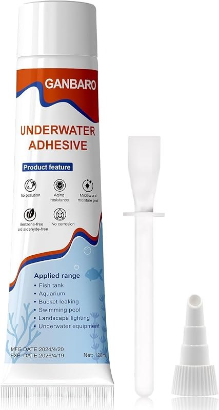 Ganbaro® 4 oz Underwater Sealant, Aquarium Sealant Clear, Marine Silicone Sealant Fish Tank Sealant Transparant