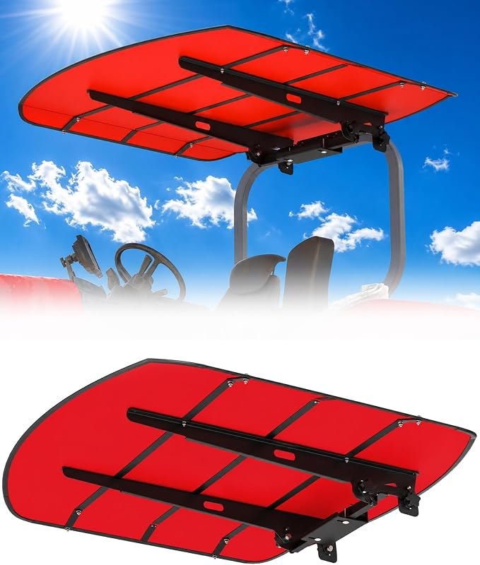 Red Tractor Canopy for ROPS 53-3/8" x 53-3/8" — lawn-tractor-sun-shade for tractor canopy durable heavy duty