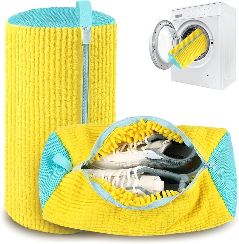 2 Pack Shoe Washing Machine Bag, Laundry Shoe Bag for Washer and Dryer, Reusable Shoe Cleaning Bag for Sneakers and
