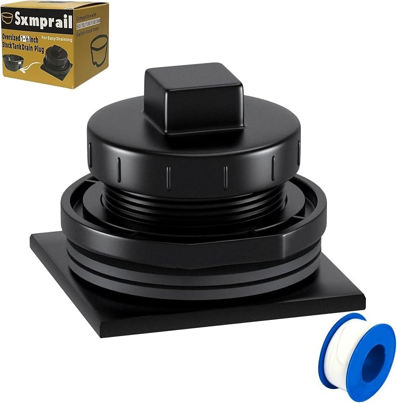 Stock Tank Drain Plug Fit for rubbermaid Commercial 50 70 100 150 300 Gallon Stock Tanks(≥ 2 in Holes), Stock Tank