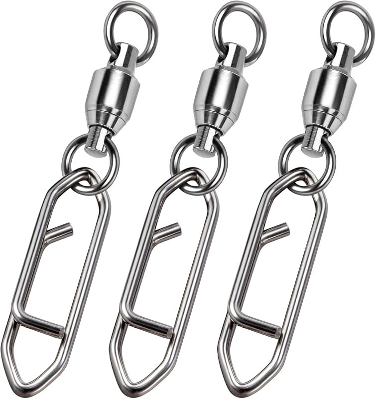 Alwonder 30-Pack Fishing Speed Clips Quick Change Snap Swivels, Ball Bearing Swivel Power Clips Fishing Snap Swivels
