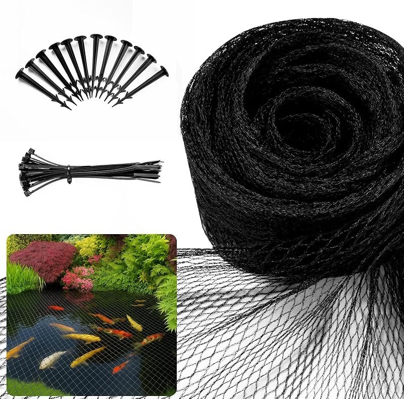 7x10FT Pond Netting for Koi Ponds, 3/8" Mesh Leaf & Predator Protection Net — pond-netting for pond netting compact