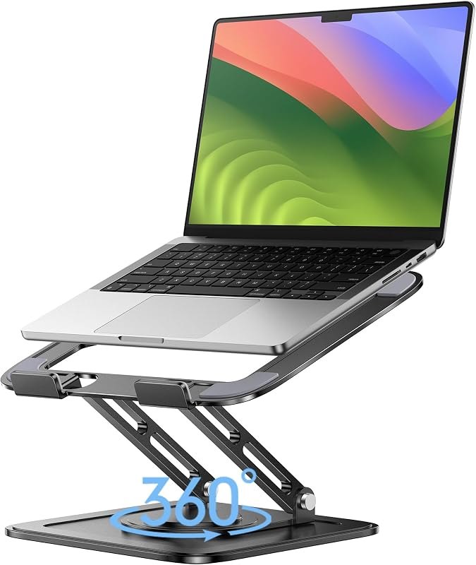 LOXP Adjustable Laptop Stand, Computer Stand with 360 Rotating Base — adjustable for best laptop stand best rated