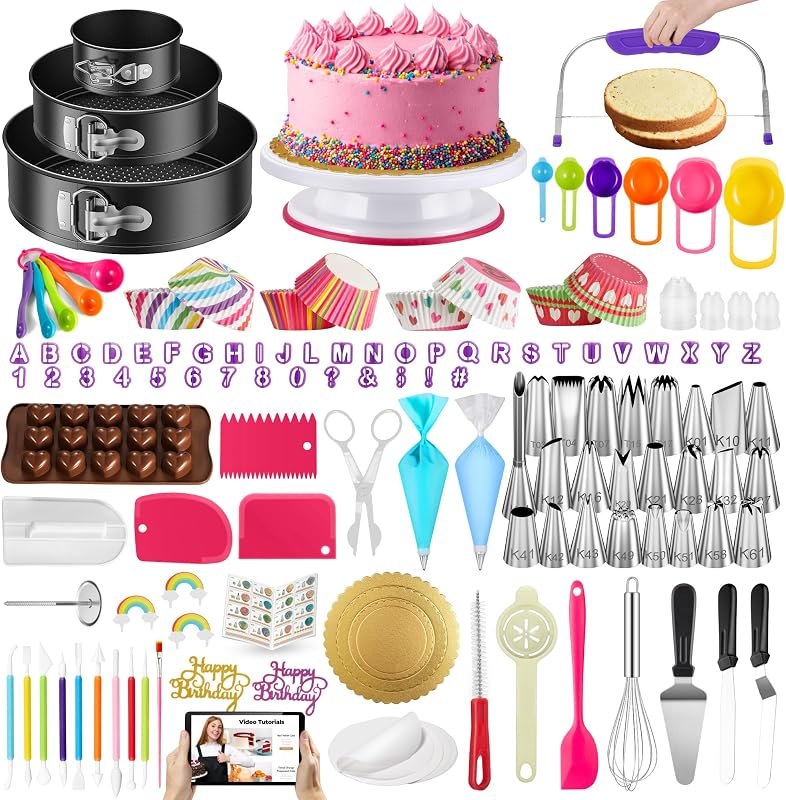Kootek 700 Cake Decorating Kit Baking Supplies Tools for Beginners & Pros — Baking replacement for baking kit