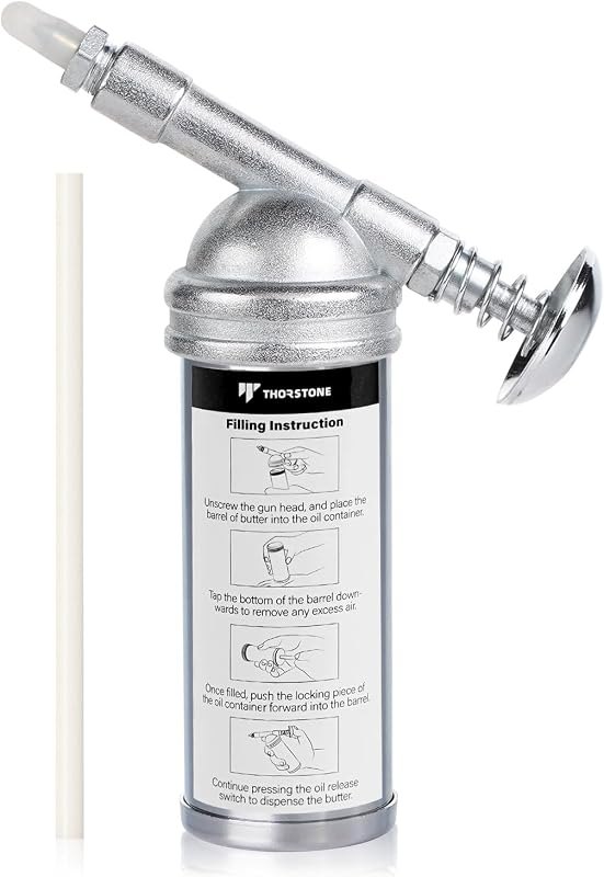 Thorstone 3oz Mini Grease Gun, Push-Type One Hand Design with Needle Nozzle — grease-gun-replacement for grease gun