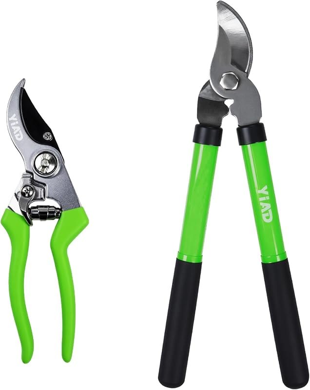 2Pcs Garden Shears Set, High Carbon Steel Pruning Loppers — bypass pruners kit for bypass pruners under 30 budget