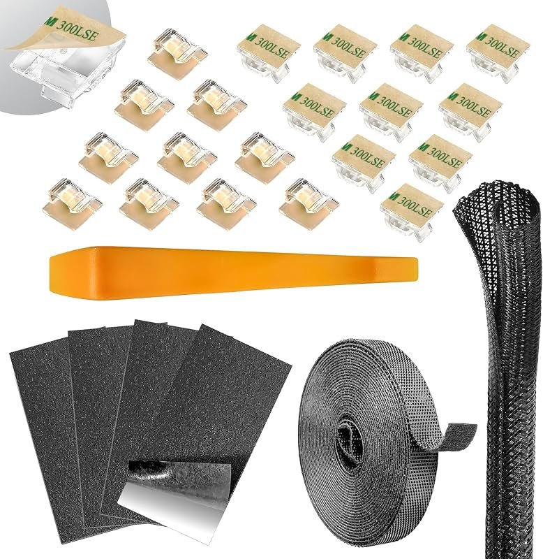 Dash Cam Installation Kit with Trim Removal Tool & 20 Adhesive Cable Clips — Chargers, mounts, dash cams, and car for