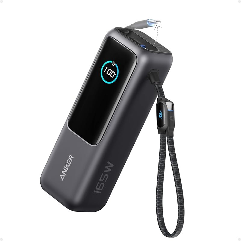 Laptop Power Bank, 25,000mAh Travel Essential with 165W Total Output — Anker for best power bank under 40