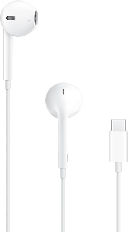 EarPods Headphones with USB-C Plug, Wired Ear Buds with Built-in Remote to Control Music, Phone Calls, and Volume —