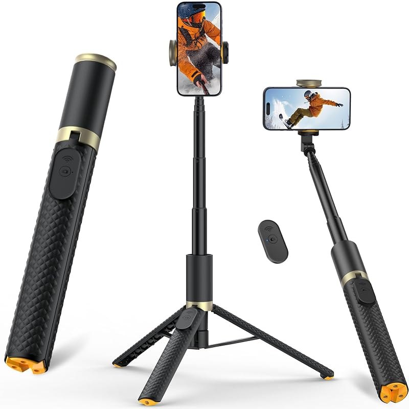 Tripod for iPhone, Selfie Stick with Remote, Stable & Durable Phone Tripod — selfie stick for best phone tripod