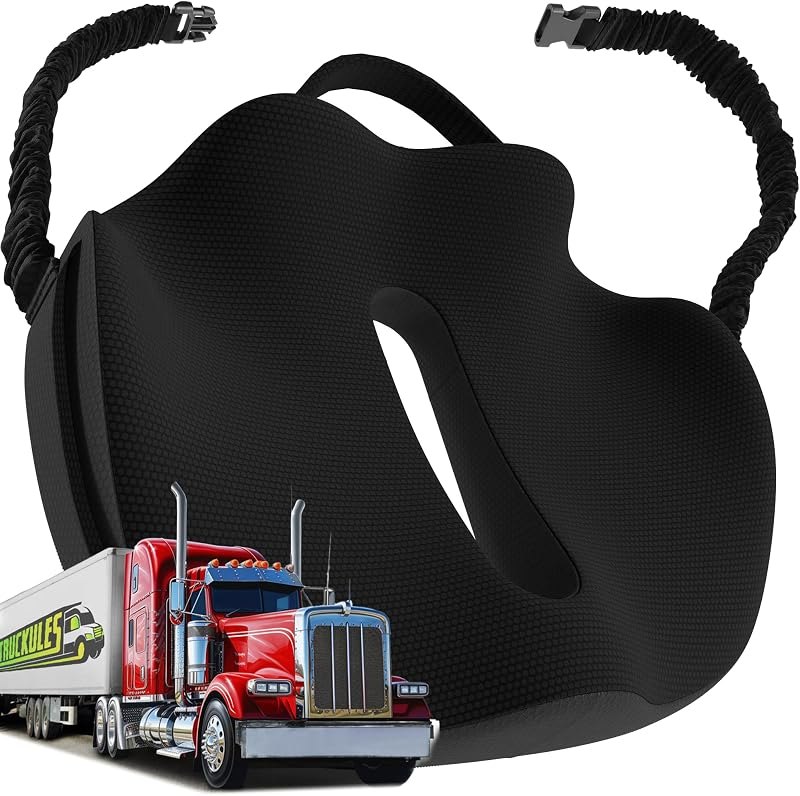 XL Truck Seat Cushion for Truck Driver Seat Cushion - Upgraded Back Support, CertiPUR-US® Certified - Thick Memory