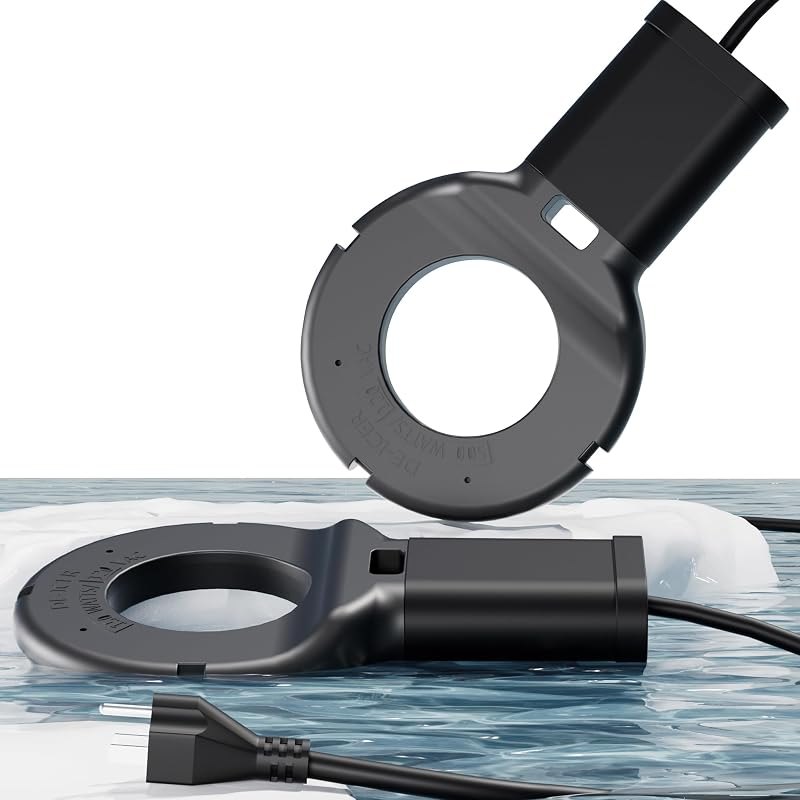 2Pack 500 Watt Pond De-Icer with Thermostat, Cast Aluminum Submersible Bird Bath Heater, Heated Chicken Water, Power