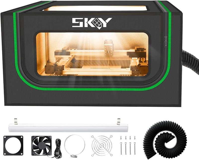 Laser Engraver Integrated Enclosure with LED Light, Fireproof and Dustproof Protective Cover 28.3 * 28.3 * 15.7