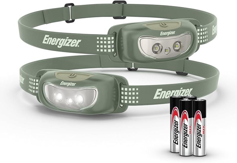 Energizer Universal LED Headlamp (2-Pack), IPX4 Water Resistant Headlamps, Bright Head Light for Outdoors, Camping