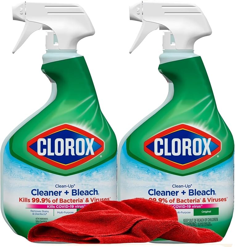 Clorox Clean-Up Cleaner Bleach Spray, 2 Pack, All Purpose Bleach Spray Trigger, Disinfects