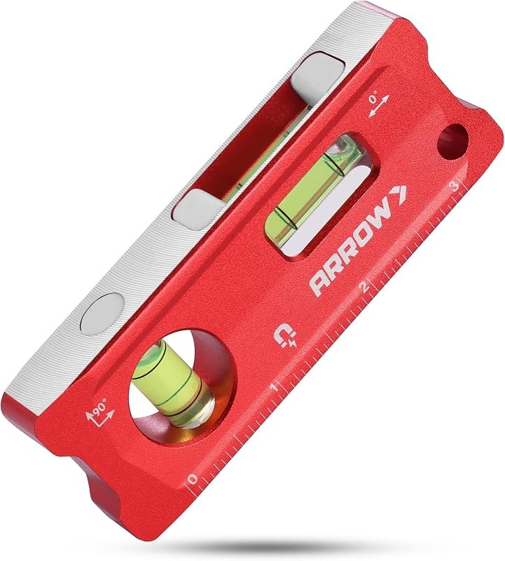 ARROW 4-Inch Torpedo Level, Small Magnetic Leveler Tool — level for best home tool kit travel compact