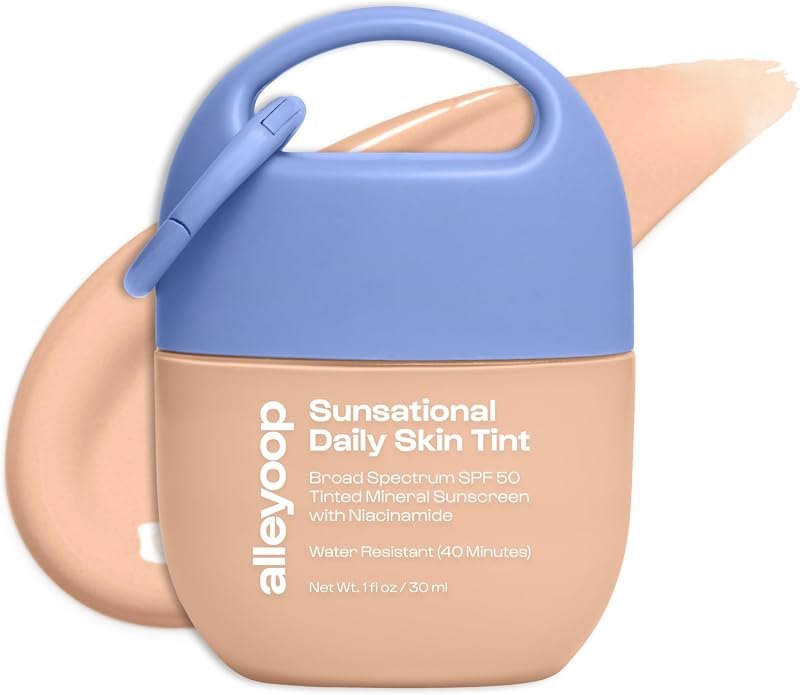 Alleyoop Sunsational Tinted Mineral Sunscreen for Face, SPF 50, Glimmer — tinted mineral sunscreen for mineral