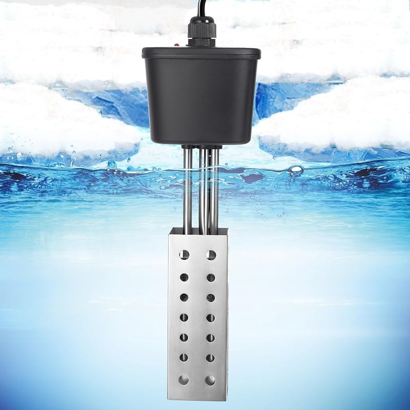 Saillong Pond Heater, Floating Deicer Heater for Outdoor Ponds, Koi Fish Warmer with Temperature Control and Power