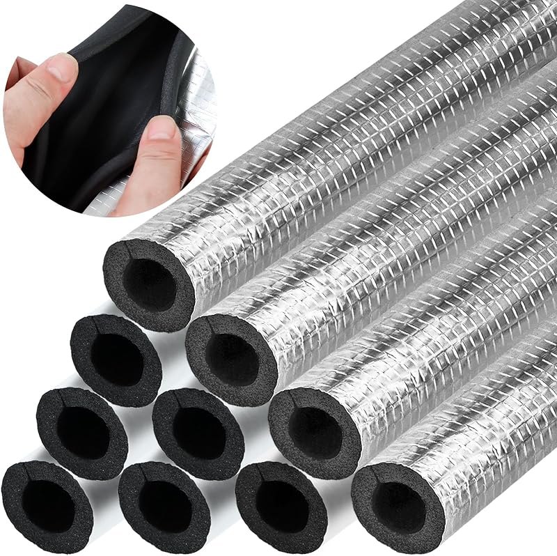 10 Pcs Pipe Insulation Foam Tube Self Adhesive Insulation Foam Wrap — pipe freeze kit for pipe repair clamp under 30