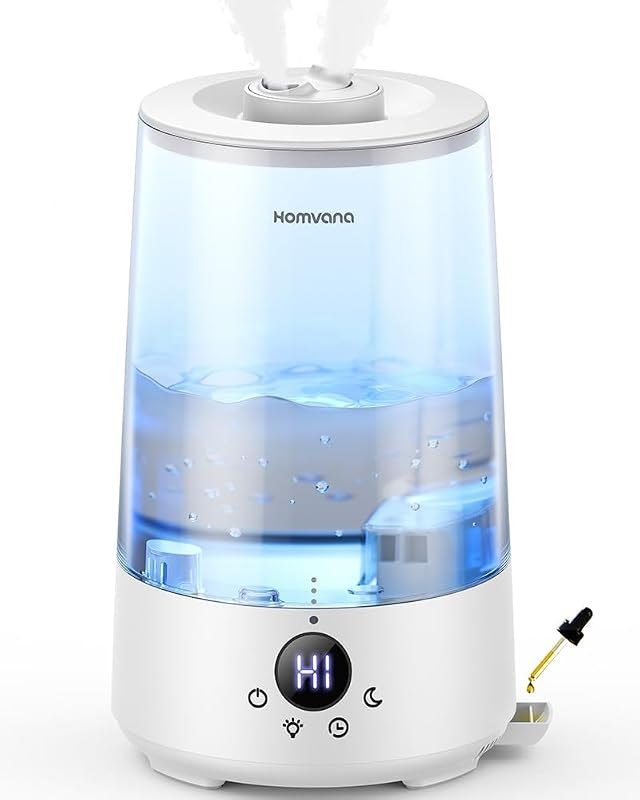 Homvana 3.6L Top-Fill Cool Mist Humidifiers for Bedroom, Large Room(Clear) — humidifier for best baby monitor