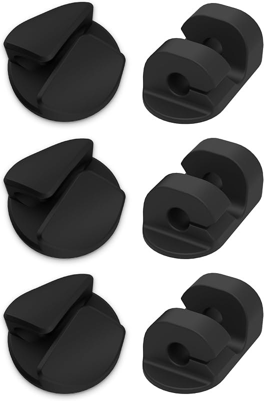 Scosche CMAA2R-6PKRP 6 Pack Adhesive Cable Management Clip Kit in Two Styles, Cord Organizer, Wire Holder for Desk