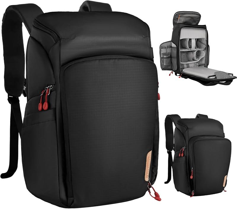 K&F CONCEPT Camera Backpack, 22L Expandable Camera Bag with Rain Cover — bag for best beginner mirrorless camera under