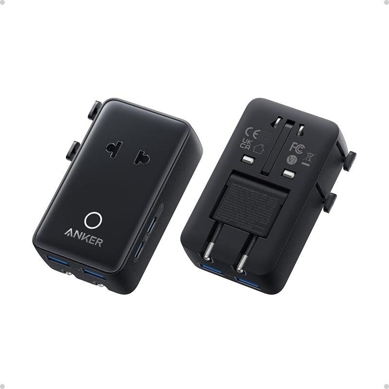 Anker Nano Travel Adapter, 2 USB C Universal Charger, 20W, 1× 2-Pin AC — adapter for best packing cubes travel compact
