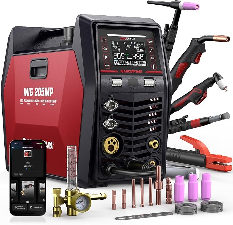 ARCCAPTAIN MIG205MP MIG Welder with Plasma Cutter, 9 IN 1 Welding Machine