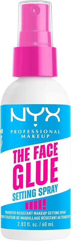 NYX PROFESSIONAL MAKEUP The Face Glue Setting Spray, Transfer-Resistant Waterproof Setting Spray, Up to 24HR Make Up