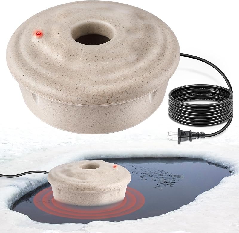 Dreyoo Floating Pond Heater, 100W Pond Deicer with 9.84 FT Cord, Thermostatically Control and Anti Sinking Ponds