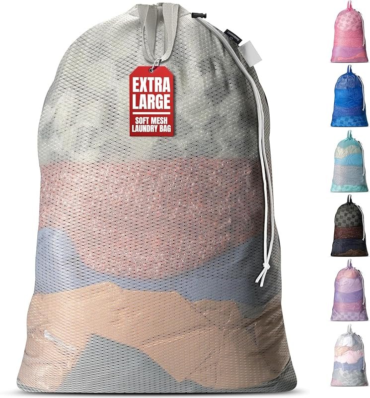Handy Laundry Mesh XL Laundry Bag 24"x36" with Shoulder Strap, Grey — mesh laundry bag heavy duty for mesh laundry bag