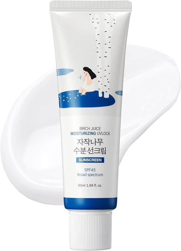 ROUND LAB Birch Juice Moisturizing UV LOCK SPF 45, 1.69 Fl Oz, Hydrating Lotion-like Lightweight Glow Sunscreen for