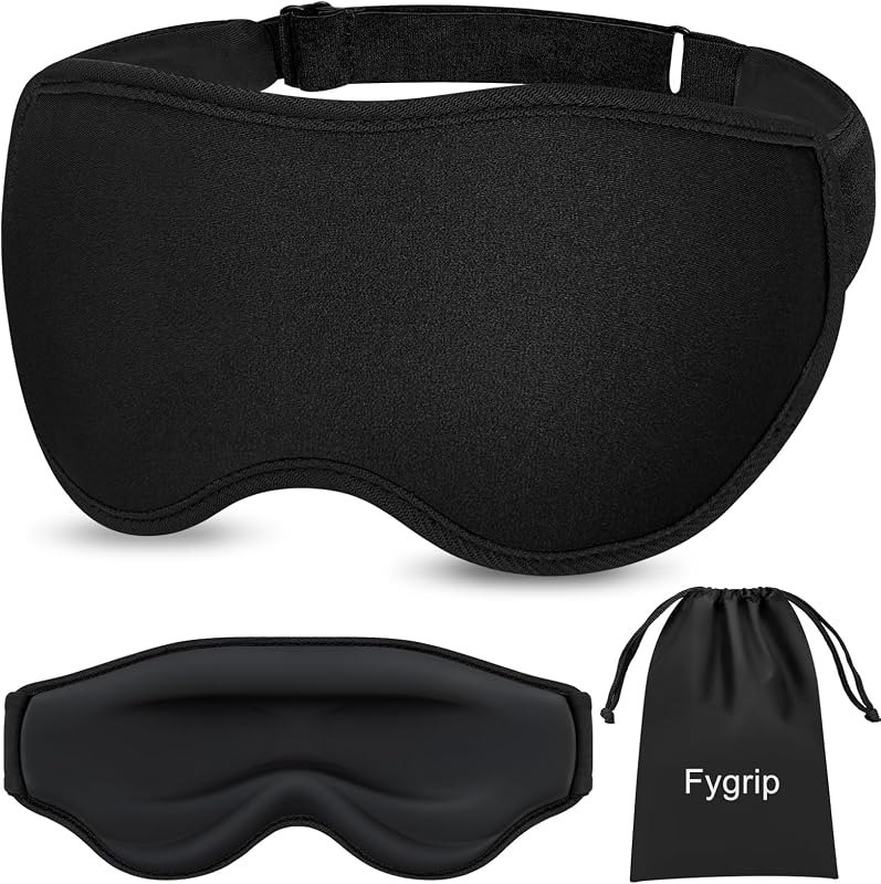Fygrip 3D Eye Mask Sleep Mask for Men & Women, Black — eye mask for best packing cubes under 40