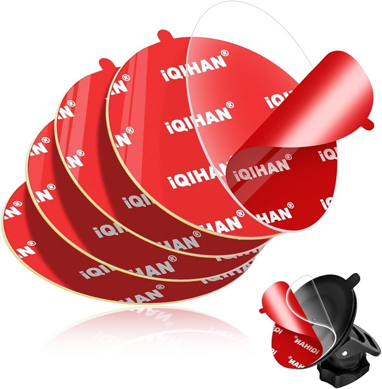 Sticky Adhesive Dashboard Mounting Pad, 5pcs 3.15" Double-Sided Circle Tapes Replacement for Suction Cup Phone Mount