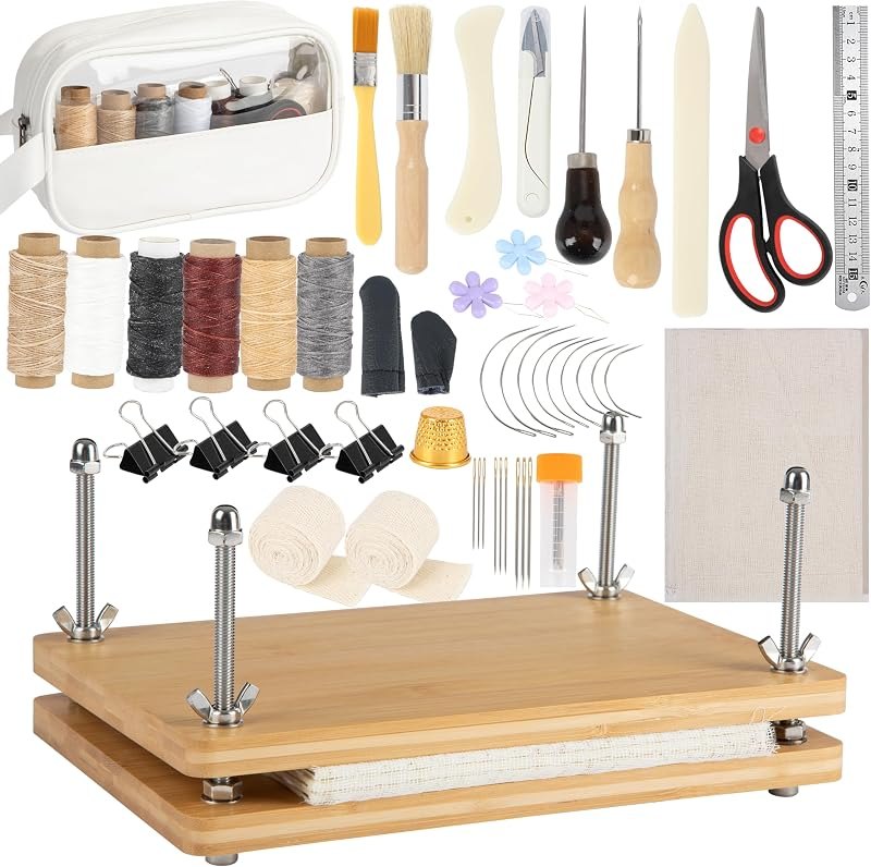 pamctry 50 Pcs Book Binding Kits for Beginners - Complete DIY Kit with Tools & Instructions, 11.6 x 7.8 Inches — Books