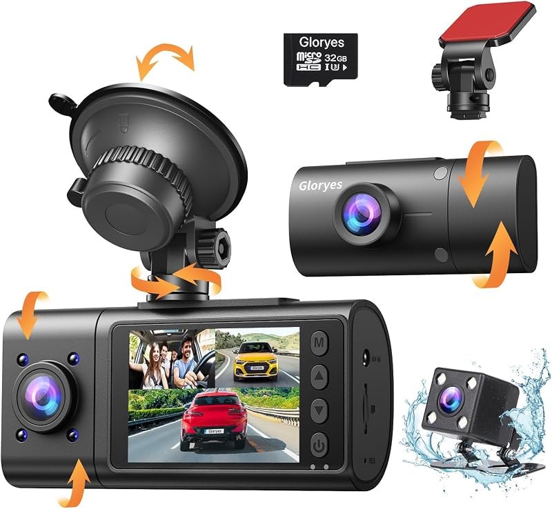 2025 Dash Cam, 3 Channel Dash Cam Front and Rear Inside, Interior Car Camera,2.5K/1440P Single Front Dash Camera,IR