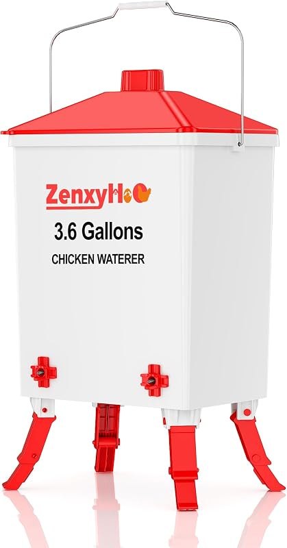 3.6 Gal Chicken Waterer with 4 Water Nipples - 3 Height Adjustable — chicken nipple waterer heavy duty for chicken
