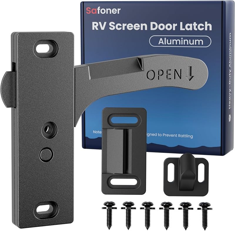 Safoner Aluminum RV Screen Door Latch Right Handle Replacement Accessories — RV replacement for best