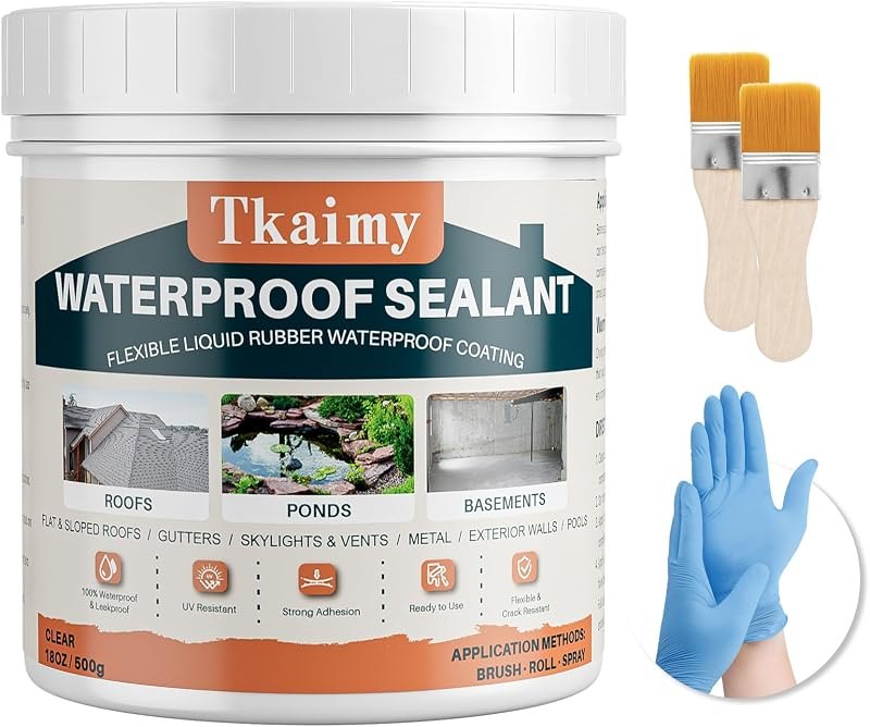 Tkaimy Transparent Waterproof Coating 17oz, Stop Leak — pond-leak-sealer-pack for pond leak sealer compact small