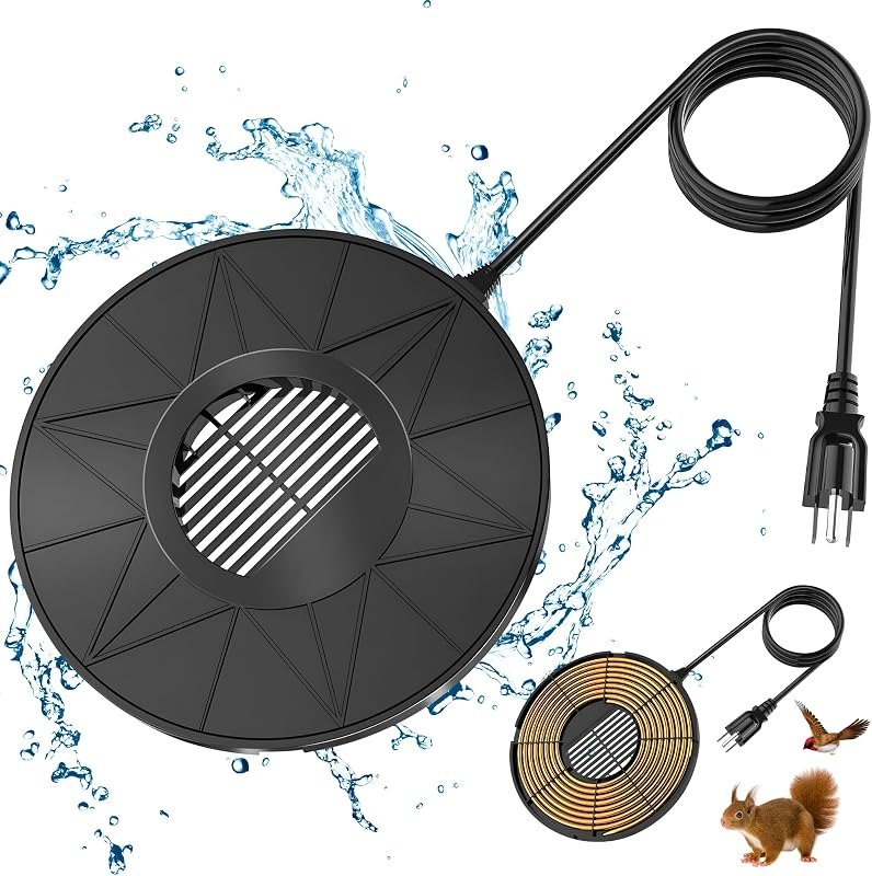 Loyala Bird Bath Heater, 70W Submersible Pond Deicer Bird Bath Deicer Birdbath Water Heater Thermostatic Control Power