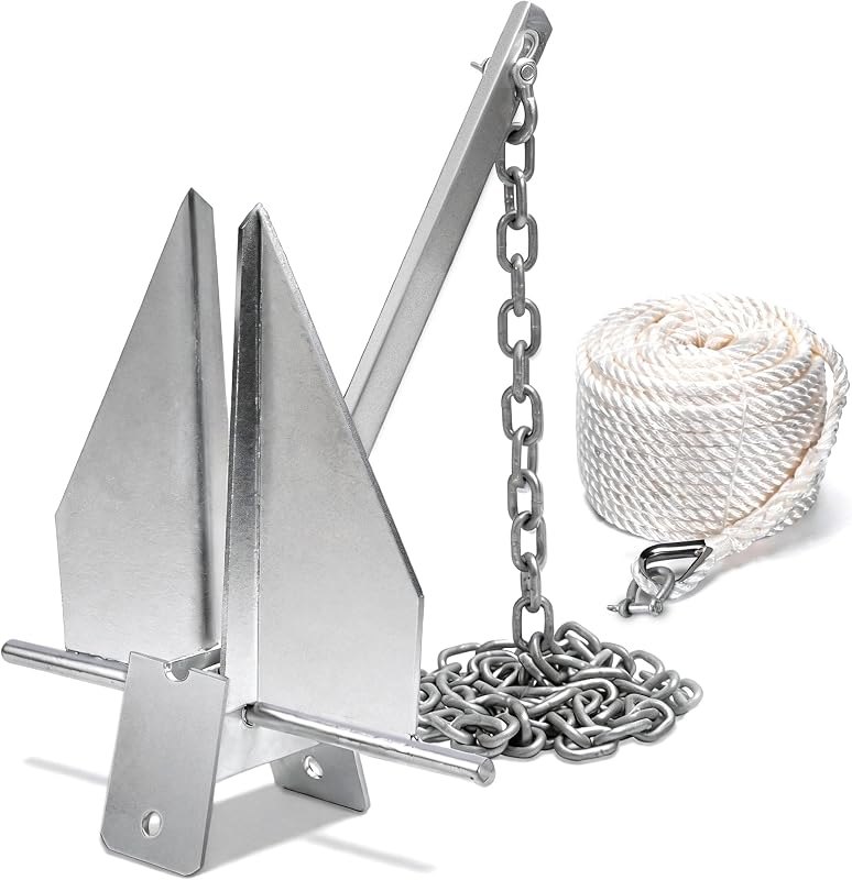 Leero 5/8/10/13/18 lb Boat Anchor Kit with Chain,Heavy Duty Danforth Anchor — Boat heavy duty for Boat kit