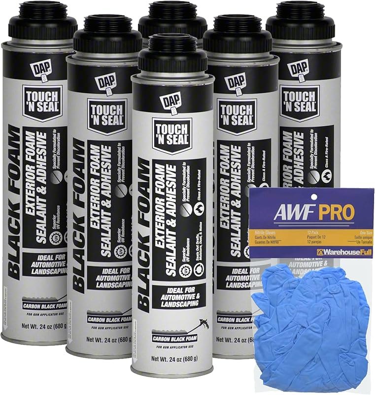 DAP Touch N Seal Black Spray Foam Sealant for RV, Pond, Waterfall & Landscape - UV Resistant, Class A Fire Rated